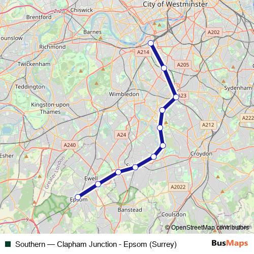 Southern bus Line Map