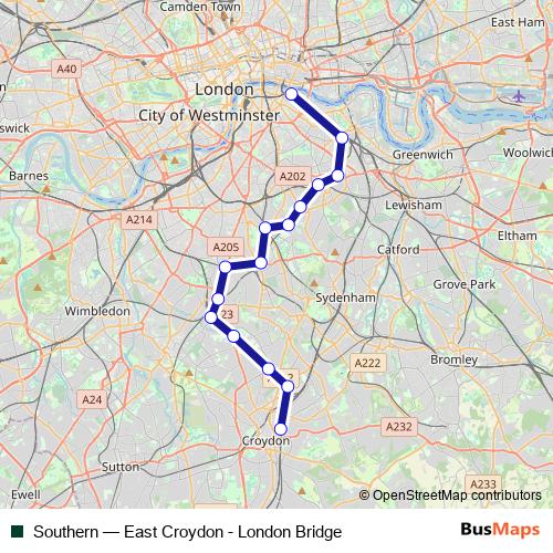 Southern bus Line Map