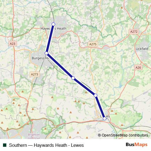 Southern bus Line Map