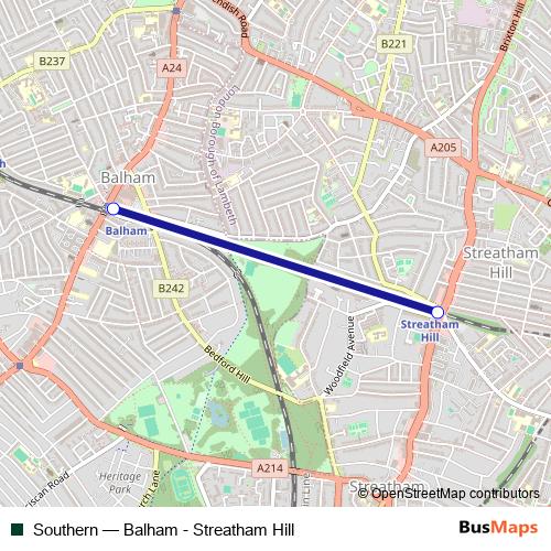 Southern bus Line Map