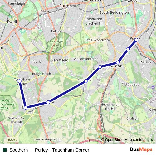 Southern bus Line Map