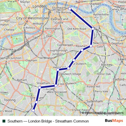 Southern bus Line Map