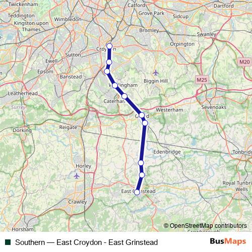 Southern bus Line Map