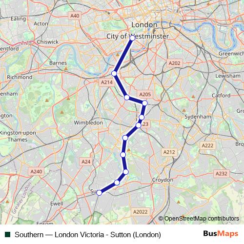 Southern bus Line Map