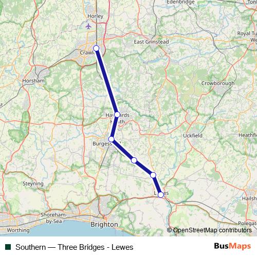 Southern bus Line Map