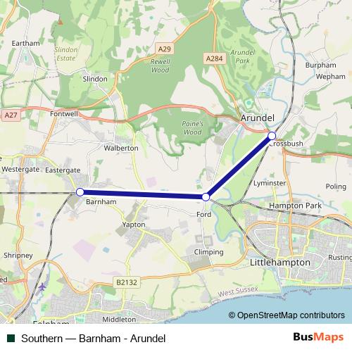 Southern bus Line Map