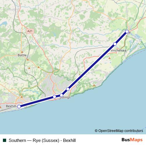 Southern bus Line Map