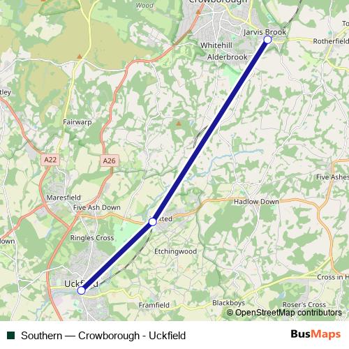 Southern bus Line Map