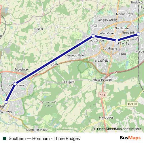 Southern bus Line Map