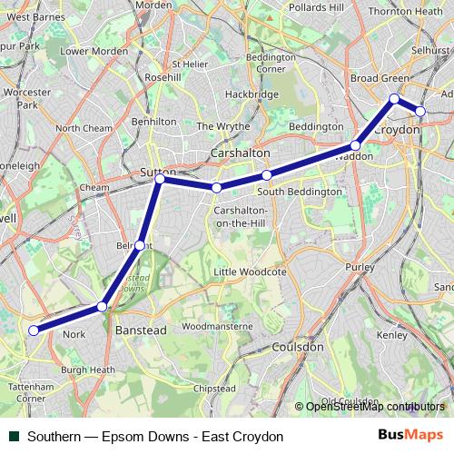 Southern bus Line Map