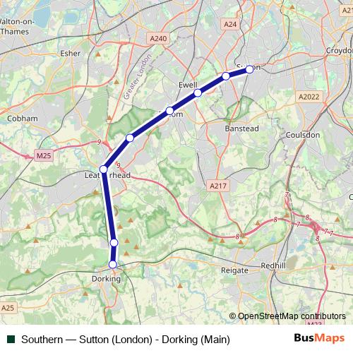 Southern bus Line Map