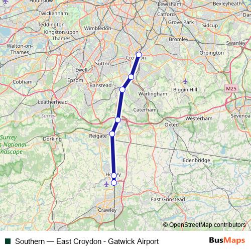 Southern bus Line Map