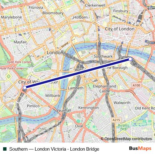 Southern bus Line Map