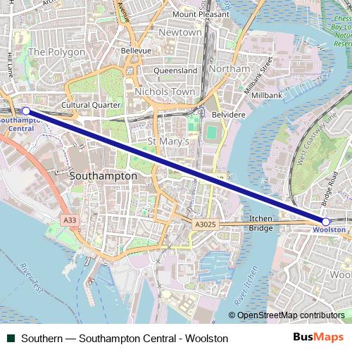 Southern bus Line Map