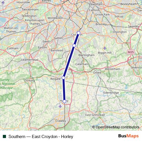 Southern bus Line Map