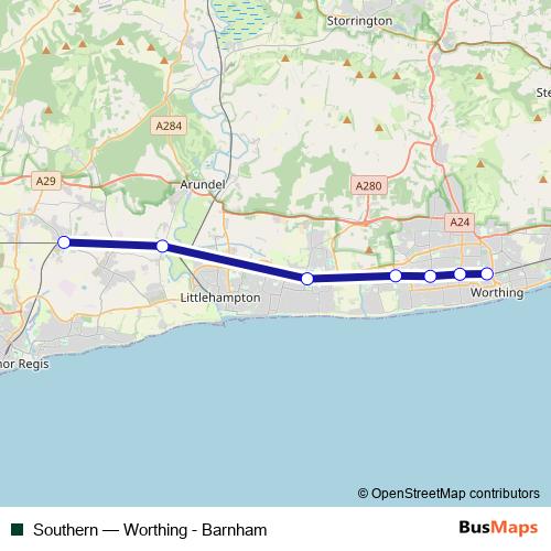 Southern bus Line Map