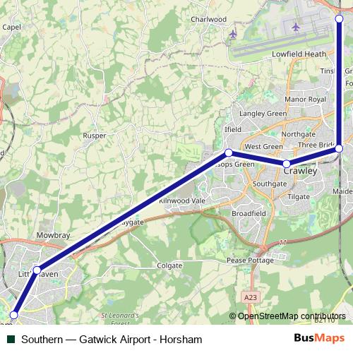 Southern bus Line Map