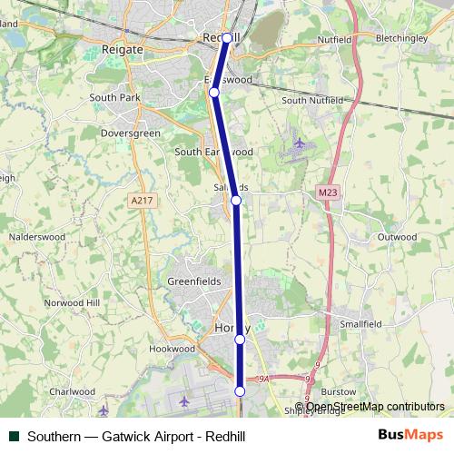 Southern bus Line Map