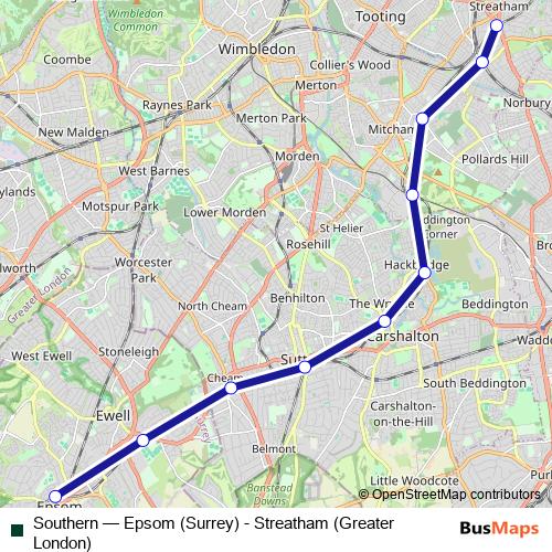 Southern bus Line Map