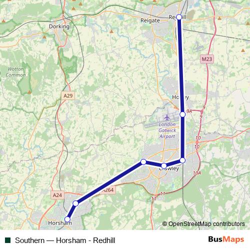 Southern bus Line Map