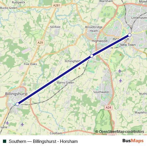 Southern bus Line Map