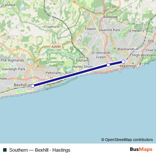 Southern bus Line Map