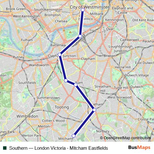 Southern bus Line Map