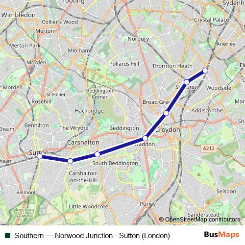 Southern bus Line Map