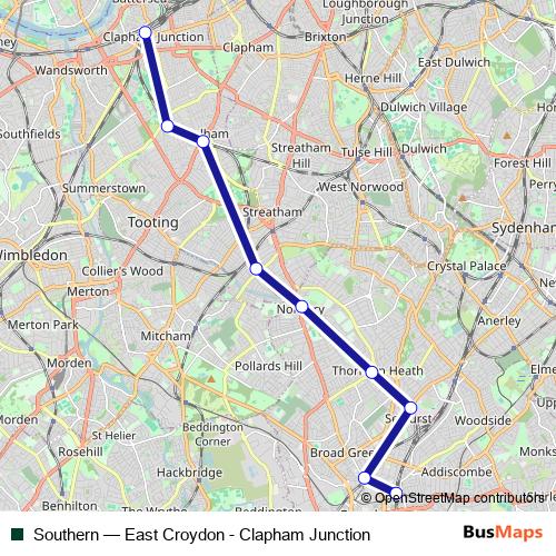 Southern bus Line Map