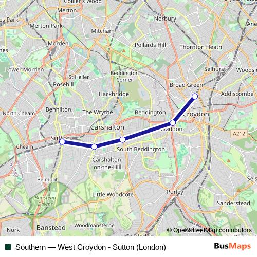Southern bus Line Map