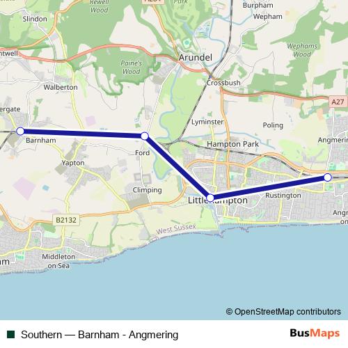 Southern bus Line Map