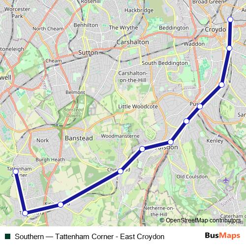 Southern bus Line Map