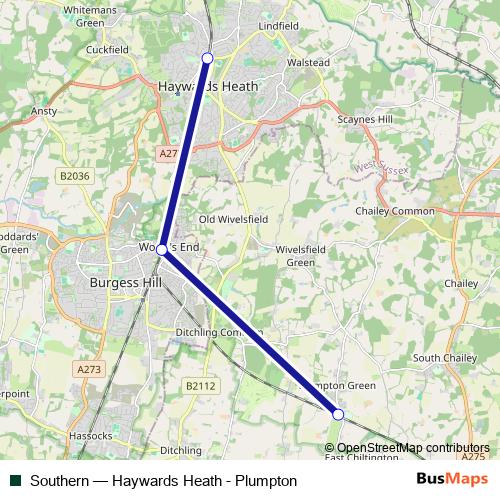 Southern bus Line Map