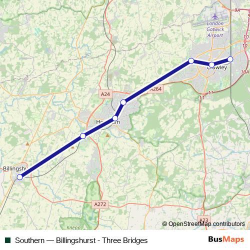 Southern bus Line Map