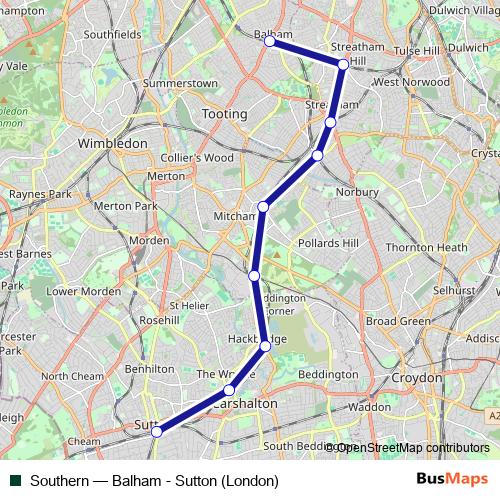 Southern bus Line Map