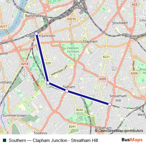 Southern bus Line Map