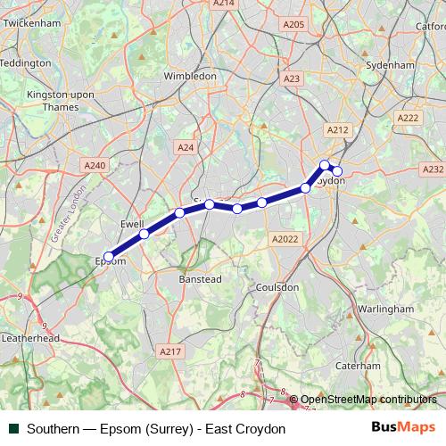 Southern bus Line Map