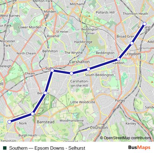 Southern bus Line Map