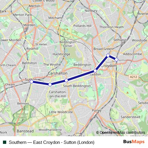 Southern bus Line Map