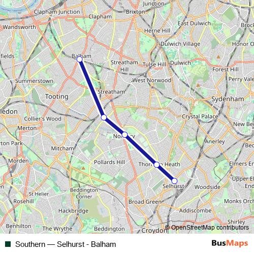 Southern bus Line Map