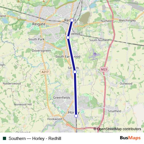 Southern bus Line Map