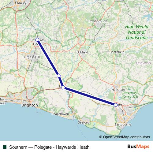 Southern bus Line Map