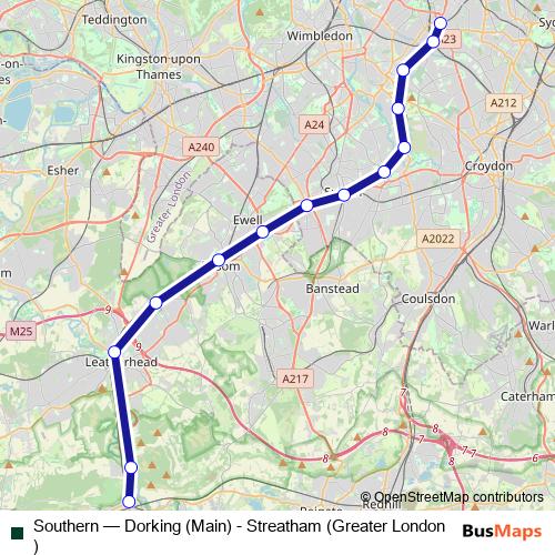 Southern bus Line Map