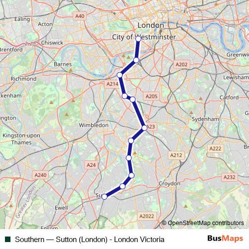 Southern bus Line Map