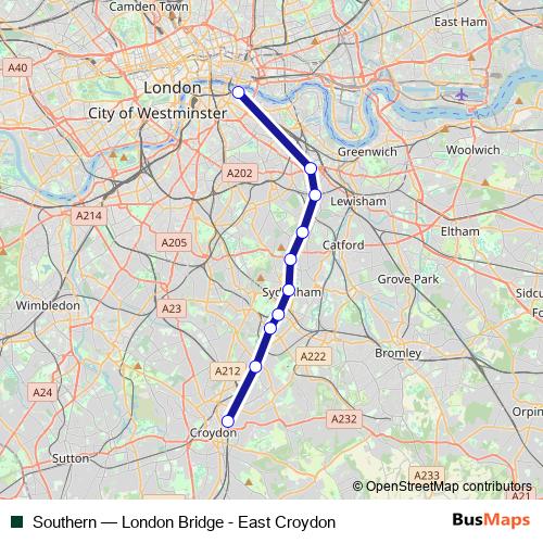 Southern bus Line Map