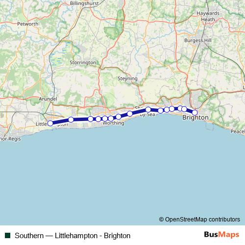 Southern bus Line Map