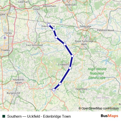 Southern bus Line Map