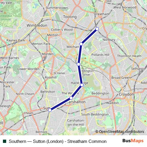 Southern bus Line Map