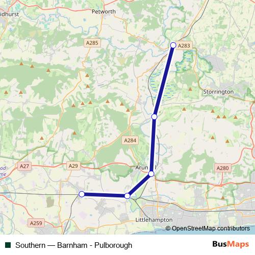 Southern bus Line Map