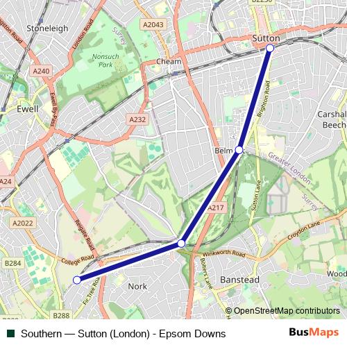 Southern bus Line Map